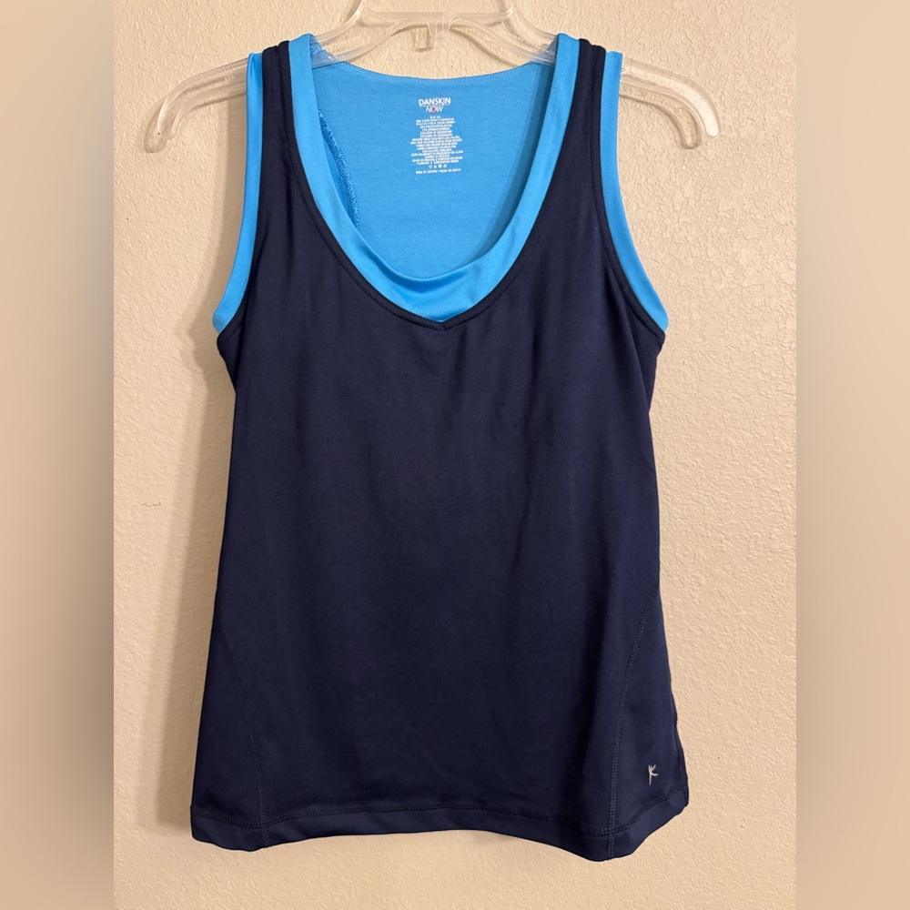 Danskin Athletic Tank Top Women's Size M Black Yoga Biking Running Workout Shirt